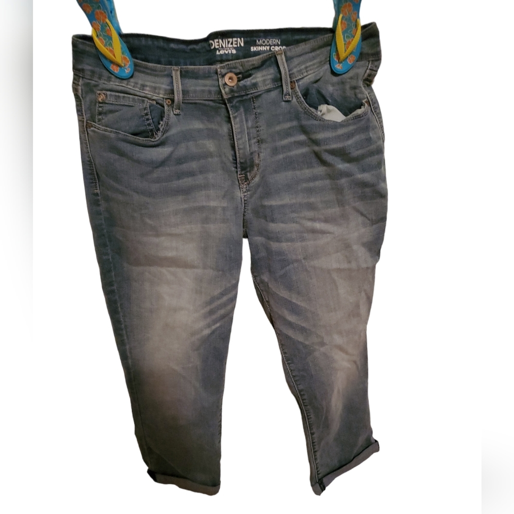 Denizens Levi's modern skinny crop blue jeans womens size 12‎